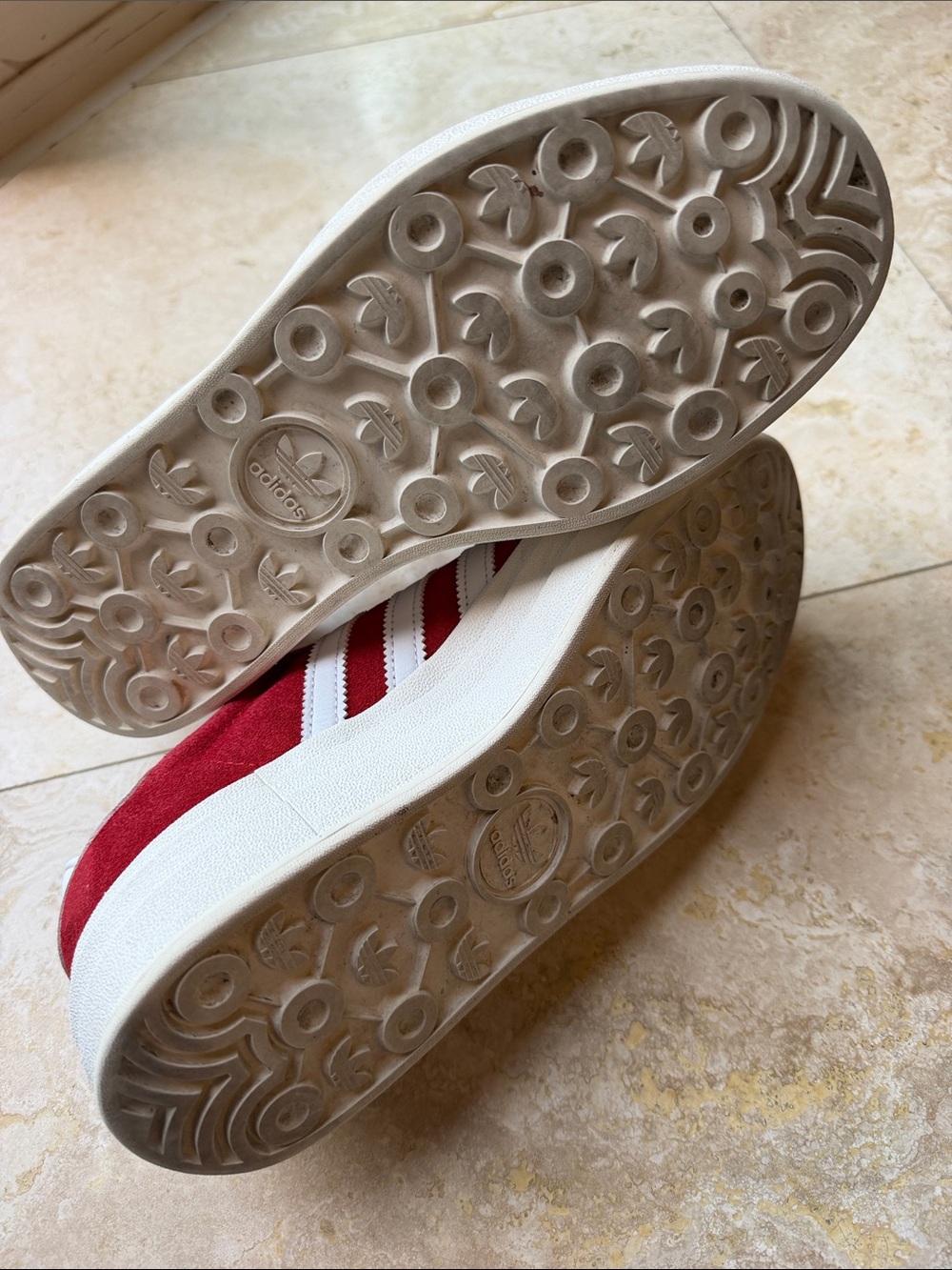 adidas Red and White Women's Suede Sneakers - Picture 8 of 8